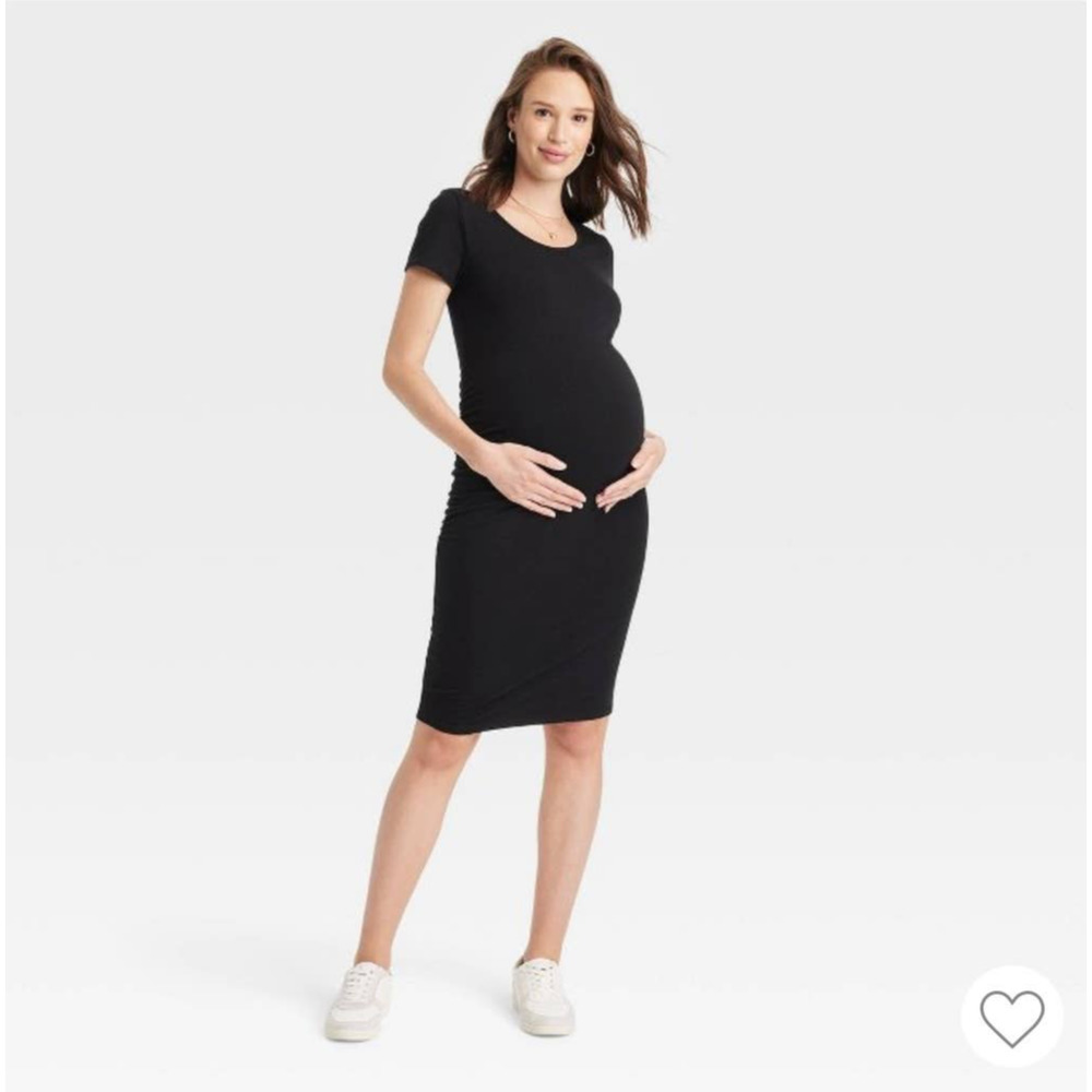 Ingrid & Isabel Maternity Burgundy Short Sleeve T-Shirt Maternity Dress M NWT